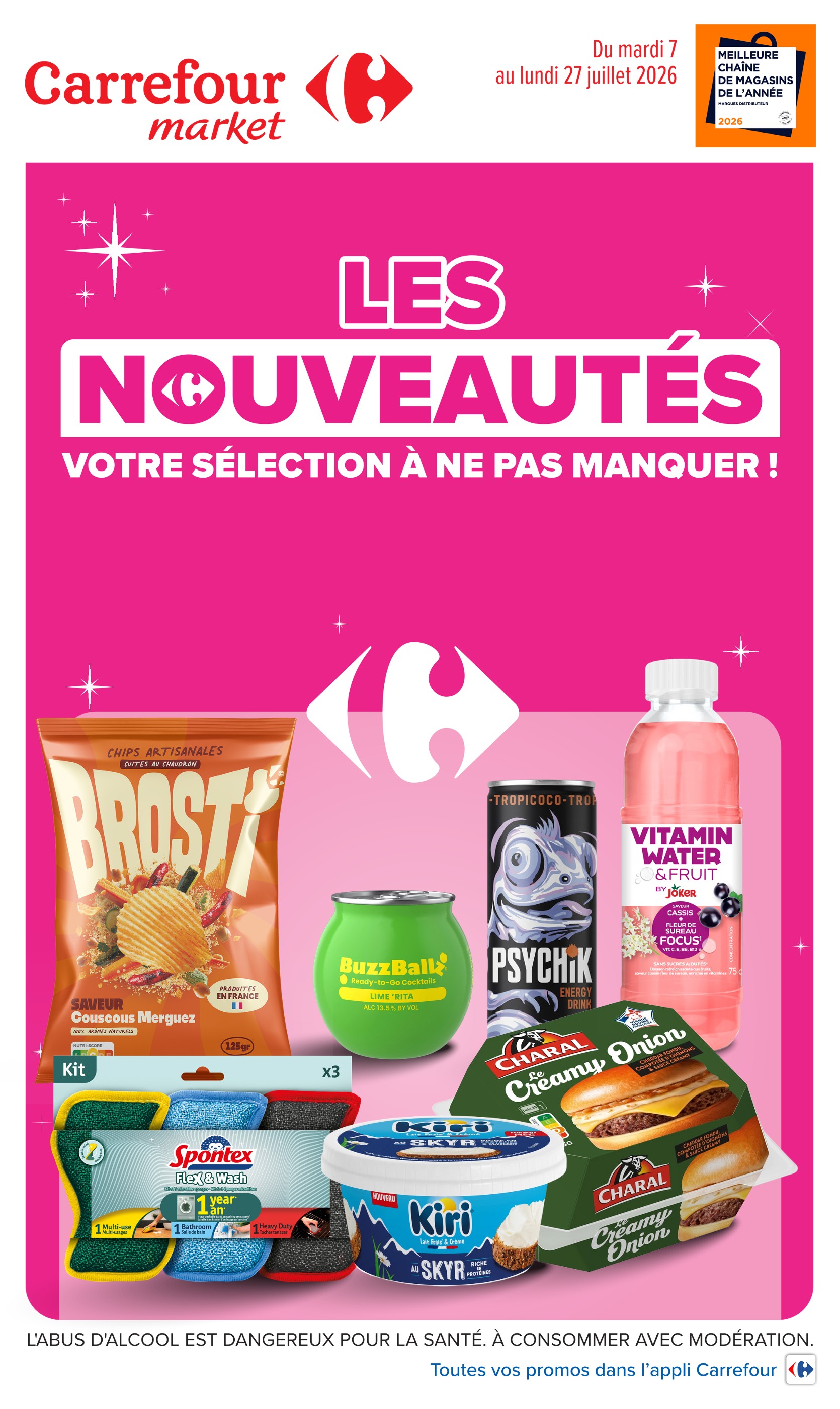 Prospectus Carrefour Market à Nérac, "LES NOUVEAUTÉS", 13 pages, 07/07/2026 - 27/07/2026